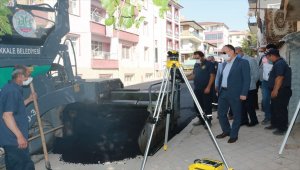 Belediye Başkanı Saygılı'dan asfalt işçilerine karpuz ikramı