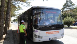 Çubuk'ta toplu taşıma araçlarında Kovid-19 denetimi
