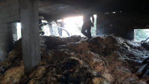 Talas ilçesinde saman ve odun deposunda yangın