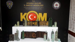 Aksaray'da tarihi eser operasyonunda 2 zanlı yakalandı