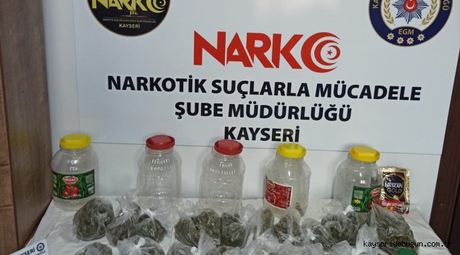 Kayseri'de bağ evinde uyuşturucu ticareti yaptığı iddia edilen şüpheli yakalandı