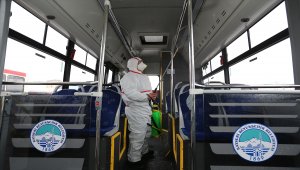 Kayseri'de salgına karşı dezenfekte çalışmaları sürüyor