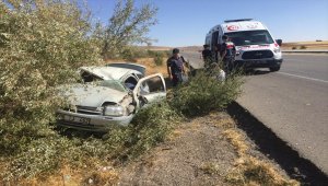 Kırıkkale'de şarampole devrilen otomobilin sürücüsü yaralandı