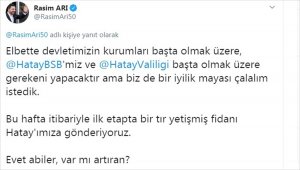 Nevşehir'den Hatay'a bir tır fidan desteği