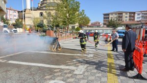 Sorgun Belediyesi personeli yangın tatbikatı yaptı