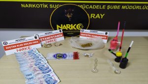 Aksaray'da koltuk değneği içine gizlenmiş uyuşturucuyu narkotik köpeği buldu