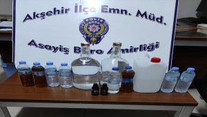Akşehir'de 20 litre kaçak içki ele geçirildi