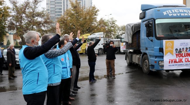Kayseri'den İdlib'e 13 tır patates gönderildi