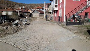 Sorkun'da parke taşı döşeme çalışmaları
