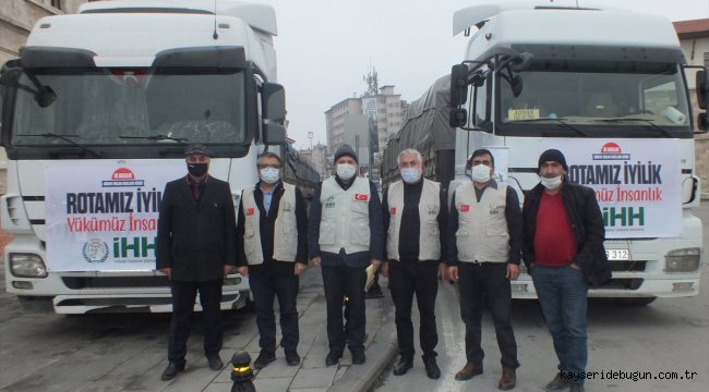 Nevşehir, Kırşehir ve Sivas'ta İHH'nin yardım tırları Suriye'ye gönderildi