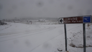 Derbent'te kar yağışı