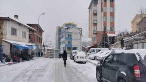 Sarıveliler'de kar yağışı