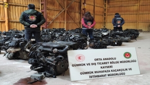 Kayseri'de kaçak 65 lüks araç motoru ele geçirildi
