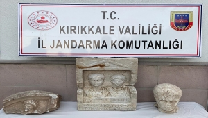 Kırıkkale'de lahit parçaları ile heykel başını satmaya çalışan 2 şüpheli yakalandı