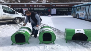Kızılcahamam'da atık variller, sokak hayvanlarına yuva olacak