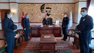 Beypazarı Emniyet Müdürü Hasan Ünlü'den Kaymakam Bozdemir'e ziyaret