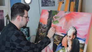 İlk sergisini 10 yaşında açan genç sanatçı, Kovid-19'un etkilerini tuvaline yansıttı