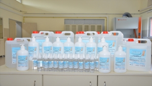 KAEÜ'de dezenfektan üretimine başlandı