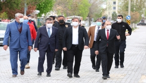 Aksaray Valisi Hamza Aydoğdu, ilçelerde Kovid-19 denetimine katıldı