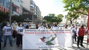 Eskişehir'de, İsrail'in Filistin'e yönelik saldırıları protesto edildi