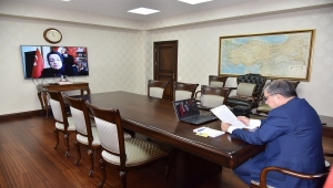 Karaman Valisi Işık, kaymakamlarla video konferans sistemi üzerinden görüştü