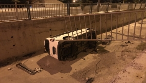 Kayseri'de kanala düşen aracın sürücüsü yaralandı