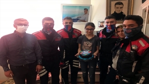 Kırşehir'de polis ekiplerinden şehit kardeşine doğum günü sürprizi