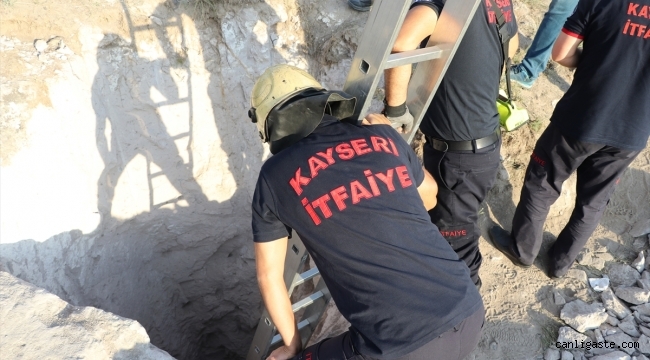 Kayseri'de kaçak kazı yapılan arazide iki kuyu bulundu
