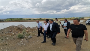 Seydişehir'de yapımı devam eden DSİ çalışmalarında inceleme