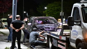 Sivas'ta seyir halindeki cip alev aldı 