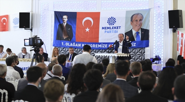 Memleket Partisi Genel Başkanı İnce, partisinin 1. Olağan Ankara İl Başkanlığı Kongresi'nde konuştu: