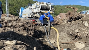 Altyapı hasarları giderilen sel bölgelerine içme suyu verilmeye başlandı