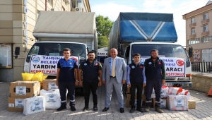 Yahşihan'dan gönderilen 2 kamyon yardım malzemesi Manavgat'a ulaştı