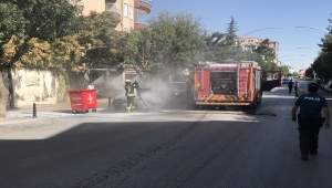 Karaman'da araç yangını