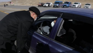 Erciyes'te jandarmadan trafik denetimi 