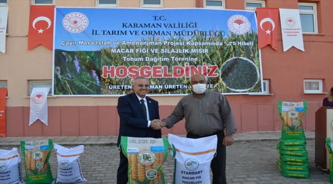 Karaman'da çiftçilere silajlık mısır tohumu dağıtıldı
