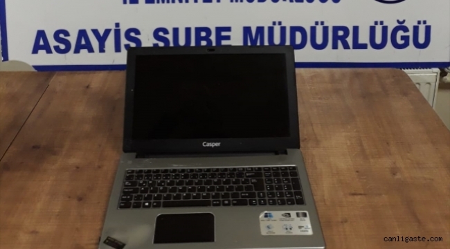 Kayseri'de hırsızlık şüphelisi laptop ile yakalandı