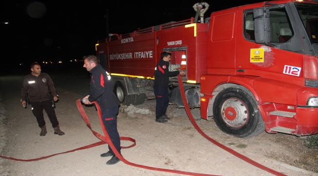 Konya'da sazlık alanda çıkan yangın söndürüldü