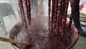 Beypazarı Belediyesi, örnek bahçede yetişen elmalardan pekmez ve sucuk yaptı