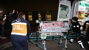 Kars'ta tedavi gören 10 haftalık bebek ambulans uçakla Eskişehir'e getirildi
