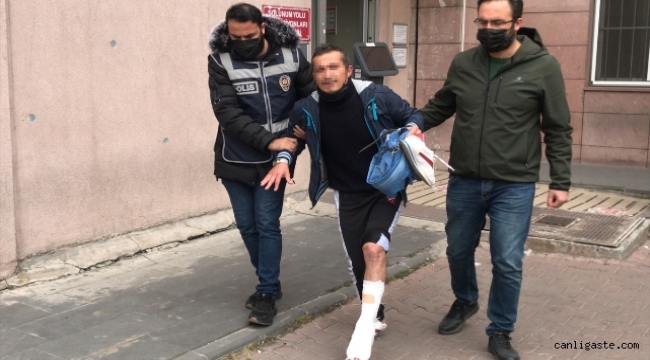 Kayseri'de polisten kaçmak için pencereden atlayan firari hükümlü ayağını kırdı