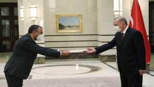 Ukrayna Büyükelçisi Bodnar, Cumhurbaşkanı Erdoğan'a güven mektubu sundu