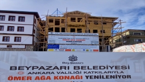 Beypazarı'nda restorasyon çalışmaları sürüyor.