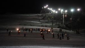 Erciyes'te meşaleli yeni yıl kutlaması