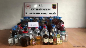 Kayseri İncesu'da kaçak içki ele geçirildi