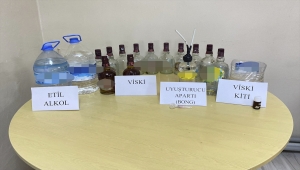 Konya'da sahte içki operasyonunda bir kişi yakalandı