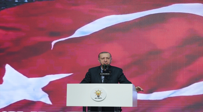 Cumhurbaşkanı ve AK Parti Genel Başkanı Erdoğan, partisinin Karaman İl Danışma Meclisi'nde konuştu: (1)