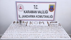 Karaman'da tarihi eser niteliğinde olduğu değerlendirilen 736 obje ele geçirildi