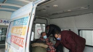 Nevşehir'de belediyenin desteği ile hastaneye ulaştırılan engelli sağlığına kavuştu