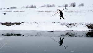 "Ova balıkçıları"nın dondurucu kış şartlarında zorlu mesaisi
